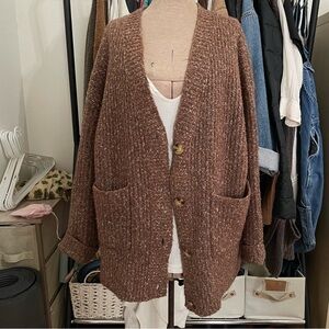 Brown, oversized cozy cardigan. Size M.